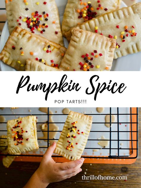 Easy Poptart Recipe, Pumpkin Spice Pop Tarts, Pumpkin Pop Tarts Homemade, Homemade Pumpkin Poptarts, Homemade Pop Tart Flavors, Pumpkin Poptarts Homemade, Fall Poptarts, Poptarts Flavors Weird, Home Made Pop Tarts Easy