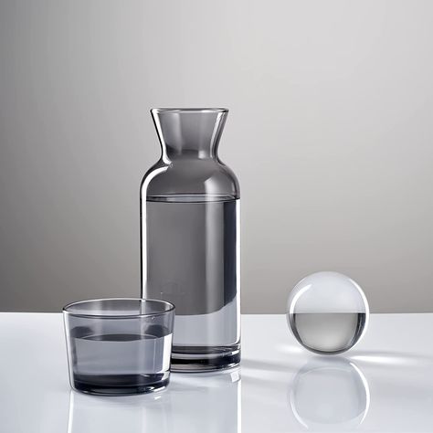 Black and white water carafe that gives nice harmony touch to your bedroom✨ Get your own today from Amazon with link below before they are all gone! Water Decanter, Glass Water Carafe, Voss Water, Bedside Water, Glass Nightstand, Glass Water Pitcher, Serving Pitchers & Carafes, Bedside Water Carafe, Bedside Carafe