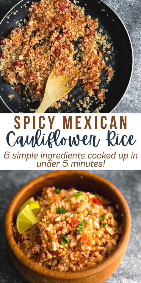 Spicy Mexican Cauliflower Rice Spicy Mexican Rice, Cilantro Lime Chicken Marinade, Chipotle Chicken Marinade, Coconut Cauliflower Rice, Mexican Cauliflower Rice, Lime Marinade For Chicken, Mexican Cauliflower, Gluten Free Meal Prep, Portobello Mushroom Recipes