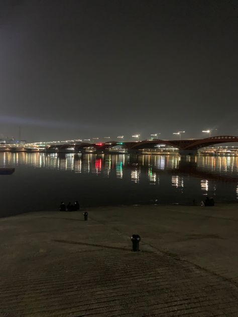 night view of korea’s hangang river Han River Aesthetic Night, Han River Aesthetic, Korea Night View, Han River Night, Korean Vibes Aesthetic, Korea Han River, Seoul Night View, Hangang River, Yandere Stories