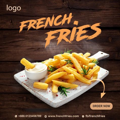 French Fries Menu Design, French Fries Poster Design, Fast Food Poster Design Ideas, French Fries Poster, French Fries Design, Food Stand Design, Yummy Fries, Sandwich Menu, Coffee Advertising