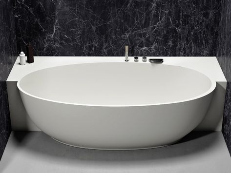 Semi-inset oval Luxolid® bathtub OVO TUB | Semi-inset bathtub by Relax Design Europe City, Washroom Design, Bathtub Design, Freestanding Bathtub, Family Bathroom, Minimalist Bathroom, Guest Bath, Bathtubs, Free Standing Bath Tub