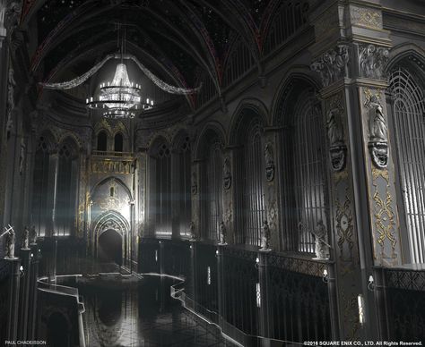 Massive Throne Room | ArtStation - Final Fantasy XV | Kingsglaive | Audience chamber, Paul Chadeisson Final Fantasy Kingsglaive, Final Fantasy Artwork, Castles Interior, Throne Room, Fantasy City, Fantasy Castle, Fantasy Setting, Fantasy Places, Old Wall