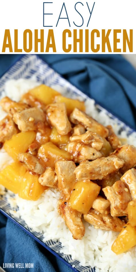 Aloha Chicken is a delicious quick-and-easy weeknight meal the whole family will love! Get the easy recipe here. Aloha Chicken, Pineapple Chicken Recipes, Gluten Free Dinner Easy, Dairy Free Dinner, Pineapple Chicken, Gluten Free Recipes Easy, Best Chicken Recipes, Gluten Dairy Free, Easy Weeknight Meals