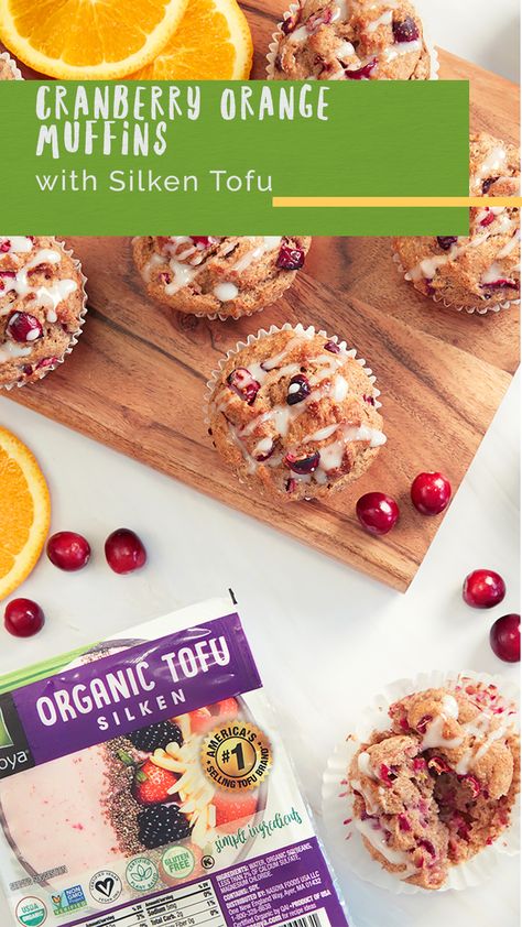 Silken Tofu Muffins, Thanksgiving Goodies, Tofu Recipes Healthy, Soft Tofu, Healthy Thoughts, Baking Breads, Cranberry Orange Muffins, 5 Ingredient Dinners, Orange Muffins