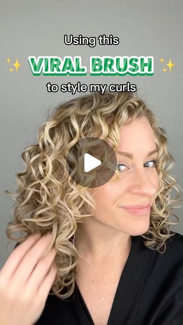 Bounce Curl Brush Tutorial, Curly Hair Brush Styling, Bounce Curl Define Brush, Curls With Brush, Curl Defining Brush, Bounce Curl Brush, Brush For Wavy Hair, Curl Training Wavy Hair, Styling Wavy Hair