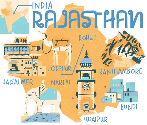 by Owen Davey Owen Davey, Map Of India, India Poster, India Travel Places, Illustrated Maps, Indian Illustration, Travel Infographic, Diy Travel Journal, Tourism Poster