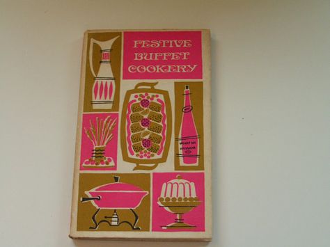 1965 Festive Buffet Cookery Cookbook by PrettyPoodleAntiques, $6.00 Festive Buffet, Mid Century Modern Illustration, Good Graphic Design, Color Exploration, Peter Pauper Press, Artsy Pics, Retro Things, Bakery Box, Kids Poems