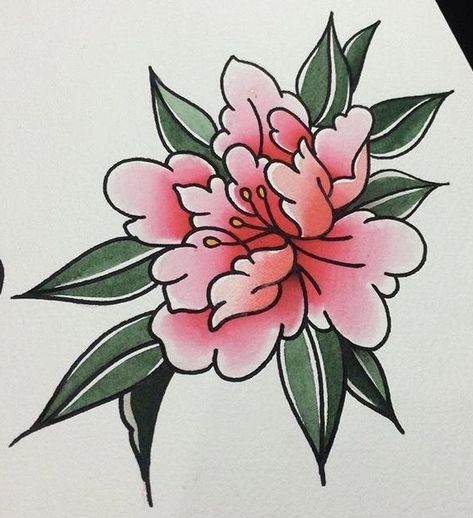 Traditional Tattoo Inspiration, Japanese Flower Tattoo, Traditional Tattoo Flowers, Flower Peony, 4 Tattoo, Flash Tattoo Designs, Old School Tattoo Designs, Tatuaje A Color, Peonies Tattoo