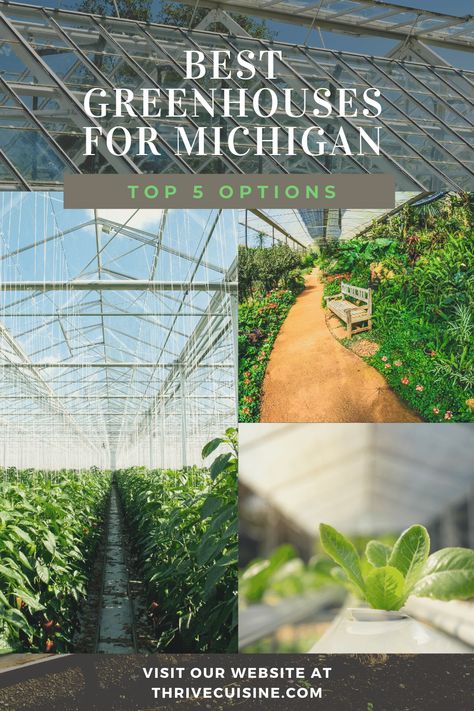 Take a look at the Best Greenhouses for Michigan - Top 7 Options to Protect your Garden! Have you ever planned on building a DIY greenhouse? This list is just for you! Year Round Greenhouse, Round Greenhouse, Cold Frame Greenhouse, Best Greenhouse, Build A Greenhouse, Polycarbonate Panels, Greenhouse Growing, Rain Gutters, Diy Greenhouse