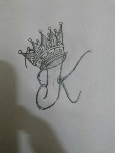 King type 'K'...like my name Krina. ..☆ Kyle Name, K Drawing, King Crown Drawing, Name Drawings, Crown Drawing, Aesthetic Names, Letter K, Krishna Pictures, Drawings Simple