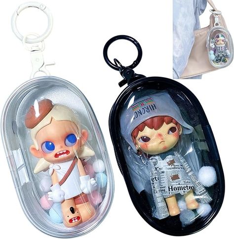 Amazon.com: 2pcs Clear Figure Display Bag with Keychain Pompom Ball Portable Mini Doll Pouch Carrying Case Blind Box Figures Display Case for Collectibles Zipper Closure (Oval) : Toys & Games Aesthetic Philippines, Mini Figure Display, Bag With Keychain, Blind Box Figures, Figures Display, Keychain Pouch, Dpr Ian, Figure Display, Doll Keychain