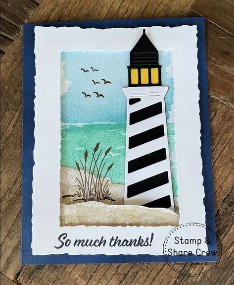 Stampin Up Lighthouse Point Cards, Lighthouse Point Stampin Up Cards, Stampin Up Lighthouse Point, Lighthouse Cards, 2024 Card, Lighthouse Point, Nautical Cards, Beach Cards, Stampin Up Catalog