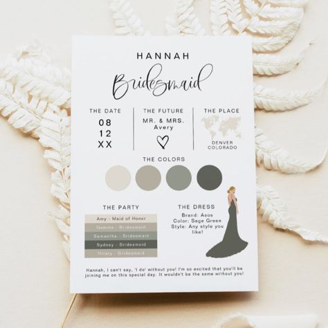 Bridesmaid Note, Bridesmaid Simple, Bridesmaid Info Card, Minimalist Bridesmaid, Dream Wedding Ceremony, Wedding Announcement Cards, Modern Bridesmaid, Wedding Party Bridesmaid, Be My Bridesmaid Cards