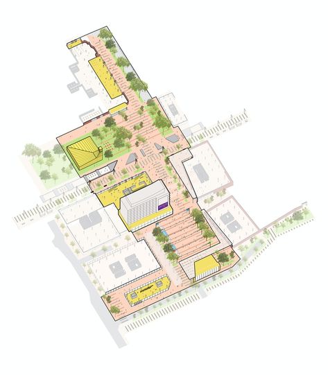 Urban Planning Masterplan Architecture, Urban Design Masterplan, Urban Planning Concept, Social Housing Architecture, Urban Spaces Design, Site Plan Design, Urban Design Diagram, Urban Design Graphics, Urban Design Architecture