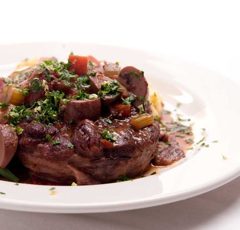 Bison Osso Buco Recipe. It Warms You Up Those Cold Winter Days. Bison Osso Buco - Bigger, Meatier, Tastier. All Natural, No Additives. We Deliver. Osso Bucco Recipe, Osso Buco Recipe, Bison Recipes, Bison Meat, Osso Bucco, Dinner Side Dishes, Dinner Sides, Yummy Eats, Winter Days