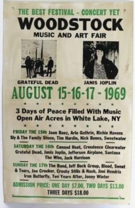 Woodstock 1969 Poster, Woodstock Poster, Woodstock Photos, Jeff Beck Group, Hippie Crafts, Peace Music, Woodstock Music, Woodstock 1969, Vintage Childhood