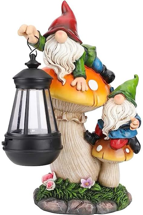 Amazon.com: Garden Gnomes: Patio, Lawn & Garden Funny Garden Gnomes, Tiki Head, Yellow Mushroom, Garden Gnomes Statue, Large Mushroom, Statue Garden, Funny Gnomes, Porch Outdoor, Gnome Statues