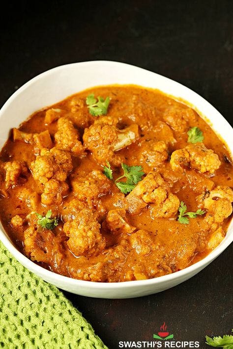 Gobi Masala (Cauliflower Masala) Indian Gobi Recipes, Gobi Recipes Indian, Indian Dinner Recipes Vegetarian, Cauliflower Recipes Indian, Gobi Masala Recipe, Indian Cauliflower Recipes, Cauliflower Masala, Gobi Masala, Vegetable Masala