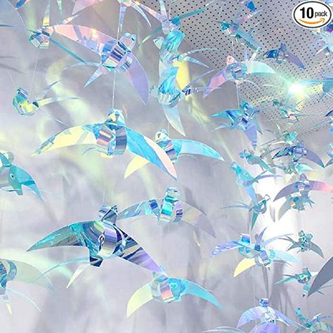 Amazon.com: 10Pcs Big Size Hanging Hummingbird Ornament Christmas Iridescent Party Decoration Flying Birds Garland for Birthday Wedding Ceiling Decorative Nursery Booth Window Christmas Tree Decorations : Home & Kitchen Window Christmas Tree, Iridescent Decor, Iridescent Party, Window Christmas, Wedding Ceiling, Hummingbird Ornament, Ocean Party, Flying Birds, Wedding Set Up