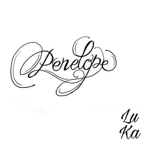 Idea tattoo lettering Penelope Tattoo Name, Penelope Tattoo, Penelope Name, Lettering Name, Name In Cursive, Idea Tattoo, Drawing Letters, In Cursive, Lettering Styles