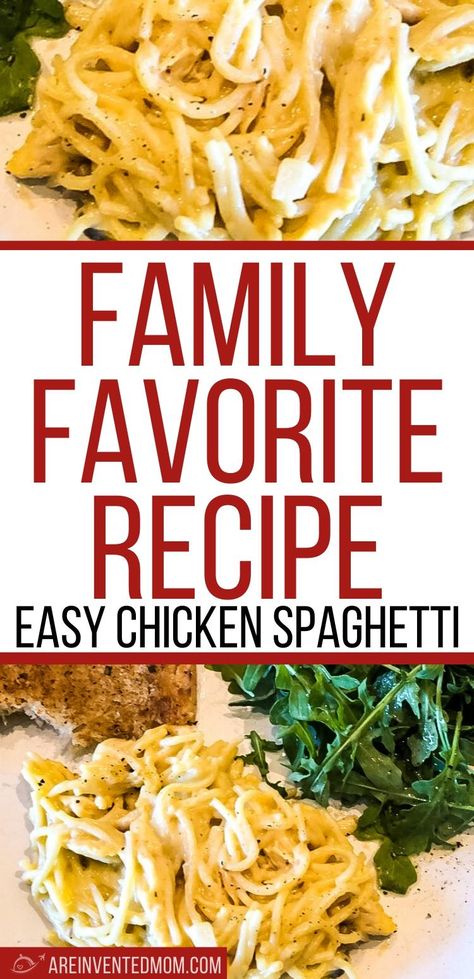 Pantry Chicken Spaghetti, The Amazing Chicken Spaghetti, Different Spaghetti Ideas, Spaghetti Noodles And Chicken Recipes, Chicken Spaghetti Rotisserie, How To Make Chicken Spaghetti Recipes, Chicken And Spaghetti Noodles Recipe, Chicken Spaghetti Recipe With Rotel Velveeta Pasta Casserole, Chicken And Spaghetti Casserole