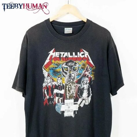 Vintage Metallica Rip Retro Unisex T-Shirt Classic Tee Check more at https://teebyhuman.com/product/vintage-metallica-rip-retro-unisex-t-shirt-classic-tee/ Stage Clothes, Metallica T Shirt, Plain Tees, Concert Posters, Gilmore Girls, Unisex T Shirt, Metallica, Shirt Blouses, Top Shirt