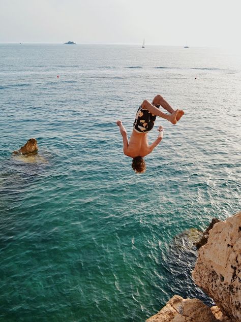 Rovinj, Croatia, Adriatic Sea, Mediterranean, cliff jumping Rovinj Croatia, Cliff Jumping, Cliff Diving, Portrait Photography Men, California Surf, Adriatic Sea, Summer Bucket Lists, Beach Vibe, Outdoor Fun