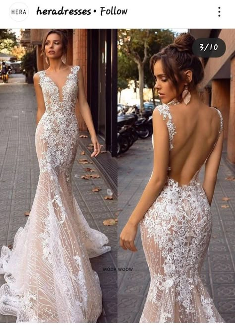 Wedding Dresses For Muscular Women, Chic Bridal Dress, Fitted Lace Wedding Dress, Wedding Dress Low Back, Classy Wedding Dress, Stylish Wedding Dresses, Pretty Wedding Dresses, Fancy Wedding Dresses, Wedding Dresses 2018