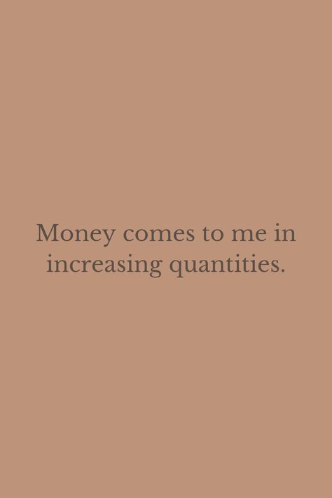 Money comes to me in increasing quantities. High Salary Affirmations, Money Comes To Me, High Salary, Attracting Money, Salary Increase, Money Vision Board, Vision Board Affirmations, Vision Board Manifestation, Wealth Affirmations