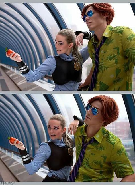 Awesome cosplays from #NidyHolds! Zootopia Cosplay, Crazy Cosplay, Judy And Nick, Zootopia Judy, Couples Cosplay, Couple Cosplay, Halloween Costumes For 3, Couple Costumes, Disney Zootopia