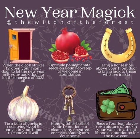 New Years Eve Magick, Pagan New Years Eve Traditions, January Witch, Earth Spirituality, New Year Magic, Native Spirituality, Wicca Holidays, Magical Food, Yule Traditions