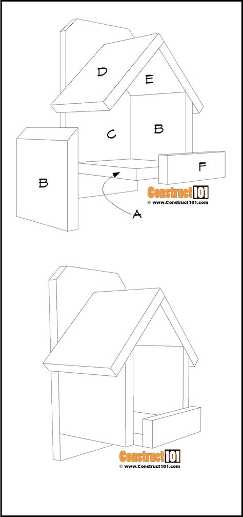 Bird house plans, free PDF download, material list, drawings, and measurements. This DIY cardinal bird house is built using only one fence board. It is simple to build and can be done quickly. Cardinal Bird House Plans, Free Bird House Plans, Garage With Apartment Above, Cardinal Bird House, Small Cottage Plans, Detailed House, Garage With Apartment, Bird House Plans Free, Easy Bird