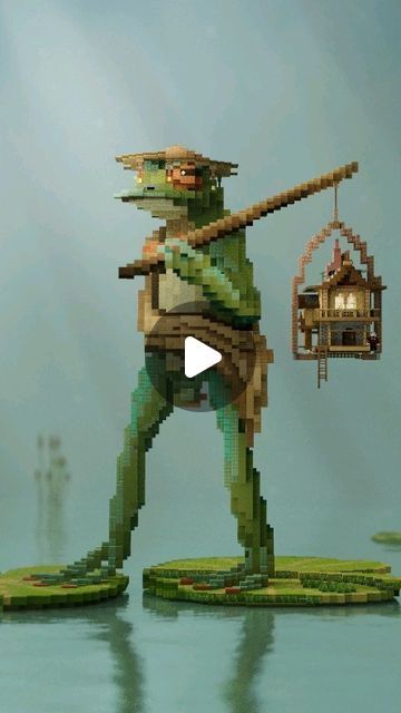 Tommstein on Instagram: "Wandering Frog  A little video to showcase this build ^^  Have a nice day! ^^ ------------------------------------------------------------ Let me know what you think! ------------------------------------------------------------ Follow @tomm.stein for more! ------------------------------------------------------------ Rendered by: @tomm.stein  You may repost with credit ------------------------------------------------------------ tags: #minecraft #minecraftart #minecraftdesings #minecraftfantasy #minecraftbuilds #minecrafthouses #minecraftbuildings #minecraftsurvival #minecraftbuild #minecraftpc #minecrafts #minecraftarchitecture #minecrafthouse #minecraftonly #minecraftideas #minecraftcreations #creative #art" Minecraft Must Have Builds, Minecraft Frog Building Ideas, Frog Builds Minecraft, Frog House Minecraft, Frog Minecraft Build, Frog Minecraft, Turtle Statue Minecraft, Frog Statue Minecraft, Minecraft Frog Waterfall