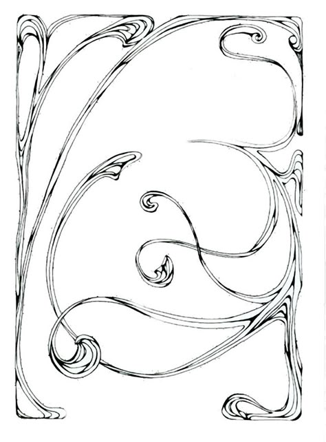 Fiori Art Deco, Art Nouveau Tattoo, Motifs Art Nouveau, Nouveau Tattoo, Illustration Art Nouveau, Lines Art, Art Nouveau Illustration, Art Nouveau Pattern, Art Nouveau Design