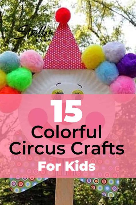 Do your kids love the circus? If so, they will love these fun and easy circus crafts! These fun crafts are bright and colorful - just like the circus. They are also easy to make and use minimal ordinary supplies. Circus Craft Ideas For Preschool, Carnival Themed Arts And Crafts, Carnival Arts And Crafts For Kids, Toddler Circus Activities, Fair Themed Crafts, Circus Theme Crafts Preschool, Circus Vbs Crafts, Circus Crafts For Preschoolers, Preschool Circus Crafts