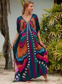 Boho Mode, Boho Styl, Kaftan Maxi Dress, Mode Boho, Maxi Dress Pattern, Breezy Dress, Beachwear Fashion, Maxi Robes, Styl Boho