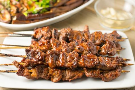 Filipino Pork Barbecue Dishes For Dinner Party, Filipino Pork Barbecue Recipe, Filipino Pork Bbq, Guam Food, Grilled Kabobs, Foreign Cuisine, Dishes For Dinner, Pork Barbecue, Foodgawker Recipes