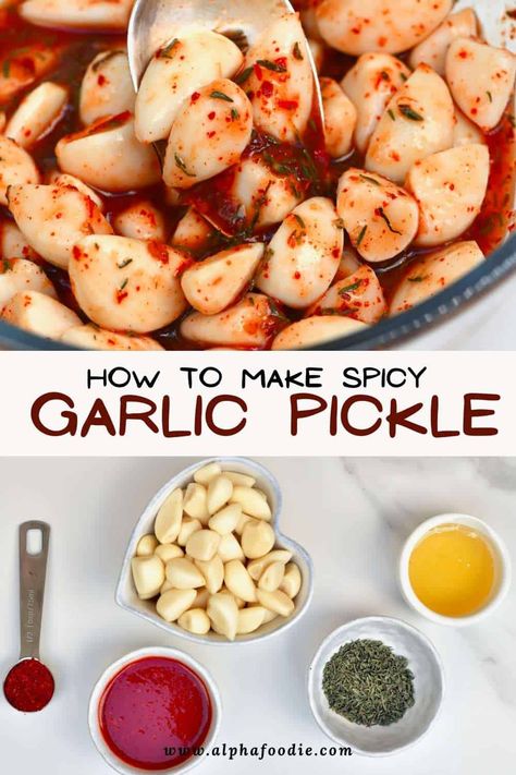 Canned Pickled Garlic, Spicy Pickled Garlic, Homemade Summer Sausage, Green Onions Recipes, Pickle Recipes Homemade, Spicy Pickles, Pickled Garlic, Foraged Food, Fermentation Recipes