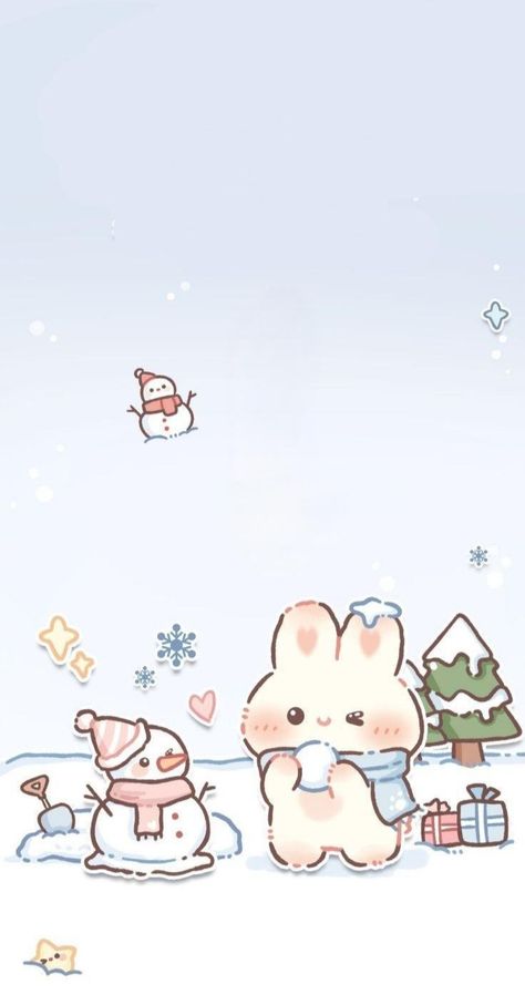 Bunny Christmas Wallpaper, Christmas Bunny Wallpaper, Totoro Wallpaper, Rabbit Christmas, Bunny Christmas, Christmas Bunny, Kawaii Christmas, Bunny Wallpaper, Pretty Phone Wallpaper