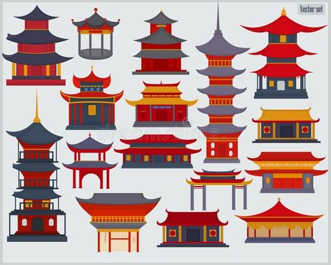 Chinese Architecture Traditional, Chinese Buildings, Temple Drawing, Light Gray Background, Chinese House, Japanese Shrine, Chinese Temple, Japan Architecture, Building Drawing