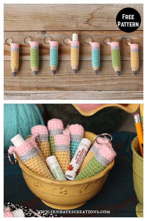 6 Lip Balm Cozy Crochet Patterns Crochet Teacher Gifts, Cozy Crochet Patterns, Shorts Pattern, Crochet Keychain Pattern, Cozy Crochet, Beginner Crochet Projects, Crochet Shorts, Plant Hangers, Quick Crochet