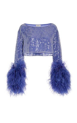 Ostrich Feather Top, Top With Feathers, Feather Outfit, Feather Crop Top, Look Rose, Taylor Swift Tour Outfits, Feather Tops, Western Outfit, Sequin Crop Top