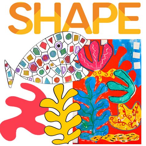 How to teach the Elements and Principles of Art: Shape Elements Of Design Shape, Elements And Principles Of Art, Elements Of Art Space, Visual Elements Of Art, Elements Of Art Color, Elements Of Art Line, Shapes Lessons, Deep Space Sparkle, Teaching Shapes