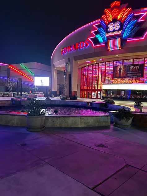 Summer Nights at the theater !! Neon Movie Theater, Preppy Background, Starcourt Mall, Movie Theater Aesthetic, Preppy House, Fantasy Bedroom, Summer Movie, Liminal Space, Liminal Spaces