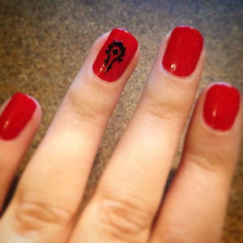 My Horde Nails Nails Now, Cosplay Pictures, Nice Nails, Hair And Beauty Salon, Nail Design Ideas, World Of Warcraft, How To Do Nails, My Nails, Beauty Salon