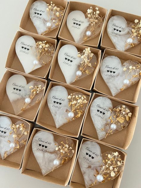 Unique Wedding Favours | Magnet Wedding Gifts for Guests | Epoxy Wedding Favors | Bridal Shower Gifts | Party Favors in Bulk | Baptism party favors All orders will ship with Express. Epoxy heart shape gold wedding magnet with flower gift would be an awesome favor idea on your special day! Each Seni Resin, Baptism Party Favors, Wedding Favours Magnets, Boda Ideas, Gifts For Guests, Dresses Satin, Baptism Party, Future Wedding Plans, Wedding Gifts For Guests