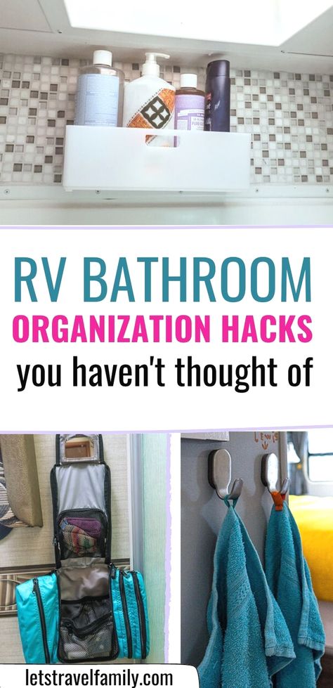 #storage #storageideas #diystorage Camper Bathroom Organization Ideas, Travel Trailer Bathroom Organization, Camper Bathroom Hacks, Bathroom Camper Ideas, Camper Bathroom Storage Ideas, Small Camper Bathroom Ideas, Small Camper Bathroom Storage Ideas, Small Rv Bathroom Storage Ideas, Camper Towel Storage