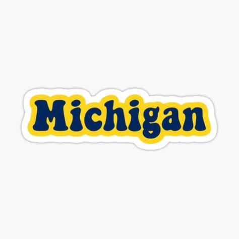 University Of Michigan Aesthetic, U Michigan, University Of Michigan Logo, Michigan Logo, Michigan Sticker, Michigan Go Blue, Procreate Ideas, Michigan Gifts, College Stickers