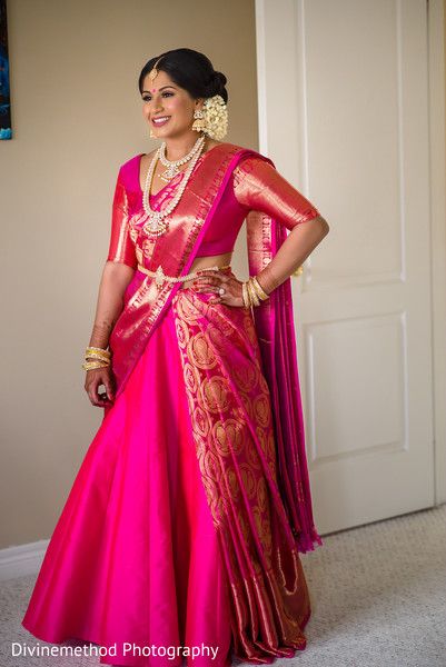 Silk Saree Lehenga Style Draping, Double Saree Draping Styles, Lehenga Colours, Lehenga Style Saree, Lehenga Saree Design, Bridal Sarees South Indian, Saree Wearing Styles, Half Saree Lehenga, Saree Draping Styles